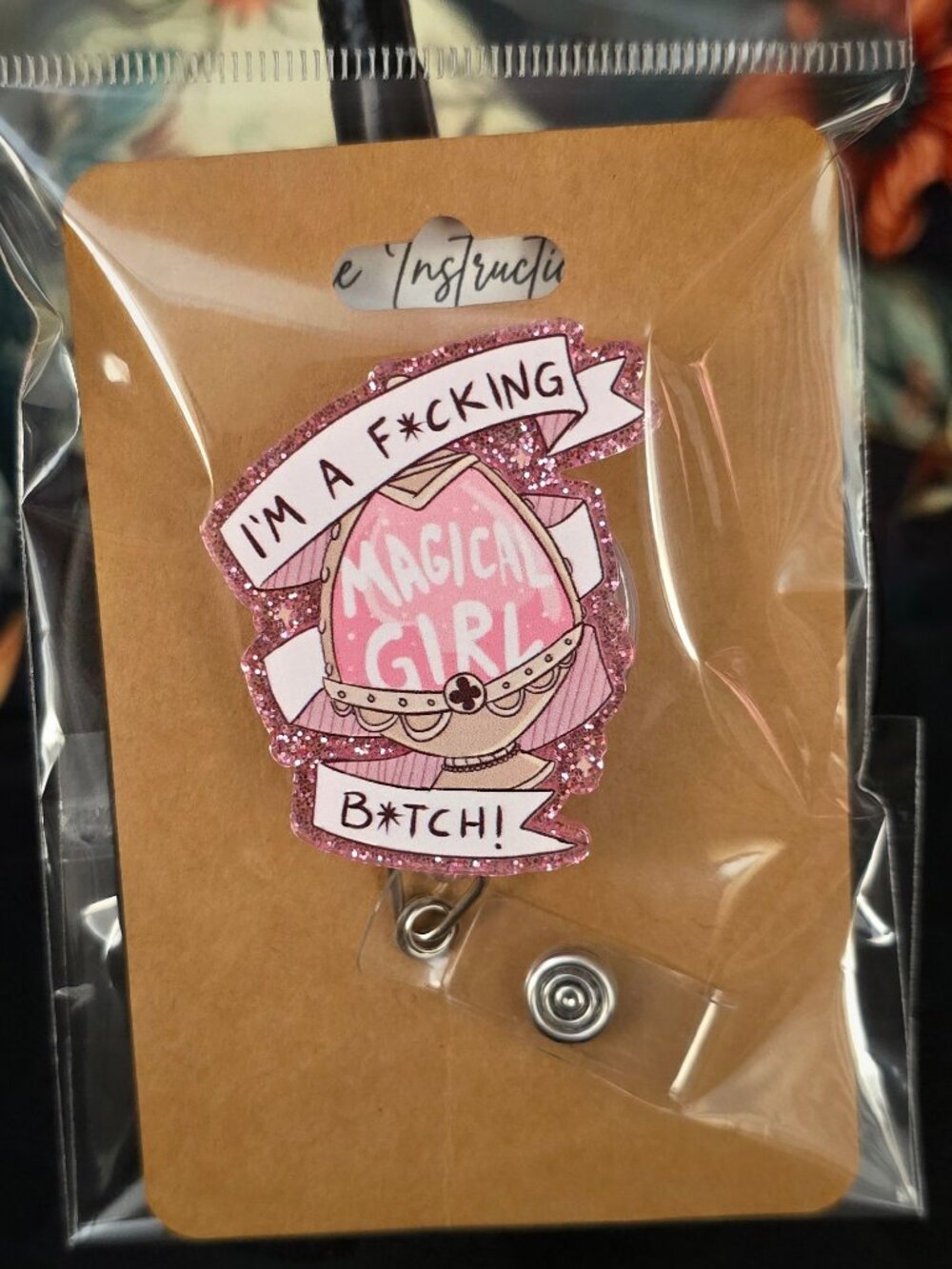 Magic Girl Novelty Acrylic Badge Reel ID Holder